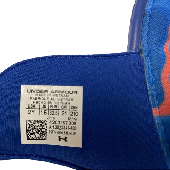 Bundle Of 2 Under Armour Boys Blue Slide Sandals Size 2Y/3Y - Picture 14 of 14